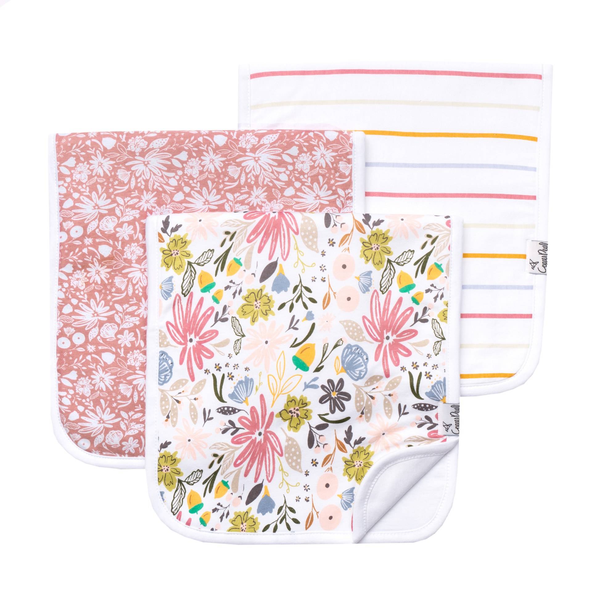 Copper Pearl Olive Burp Cloth Set (3-pack)
