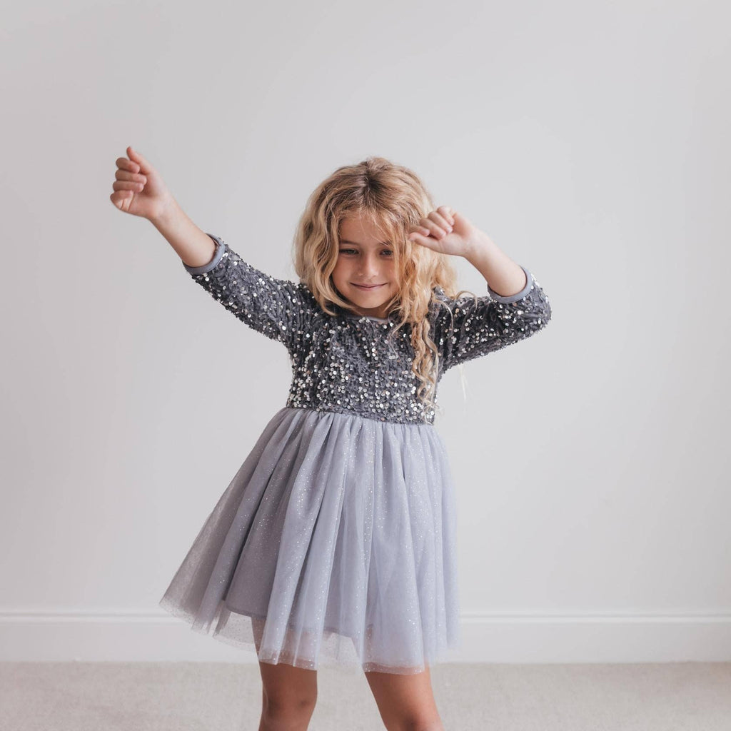 Holiday Party Dress | Silver Tulle & Sequin