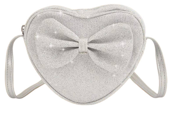 Sparkle Sweetheart Bow Purse | Silver