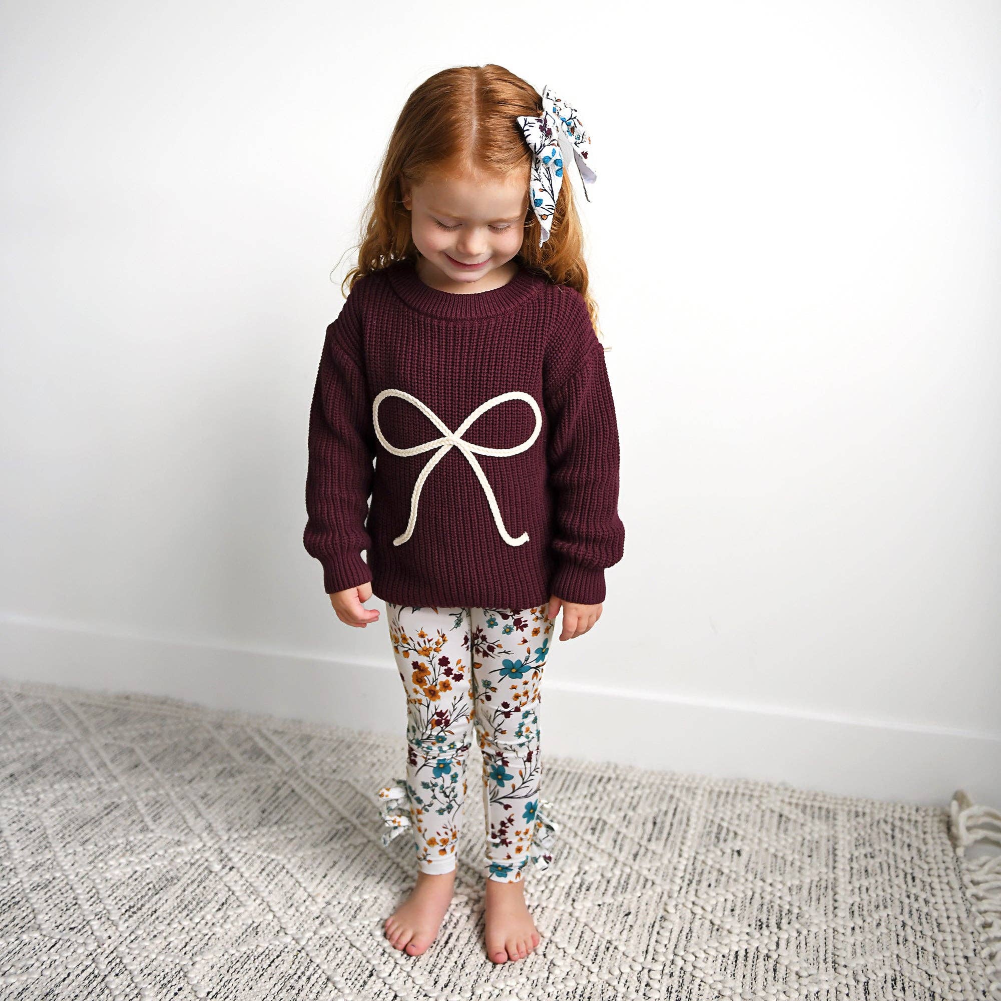 Bow Knitted Sweater | Maroon