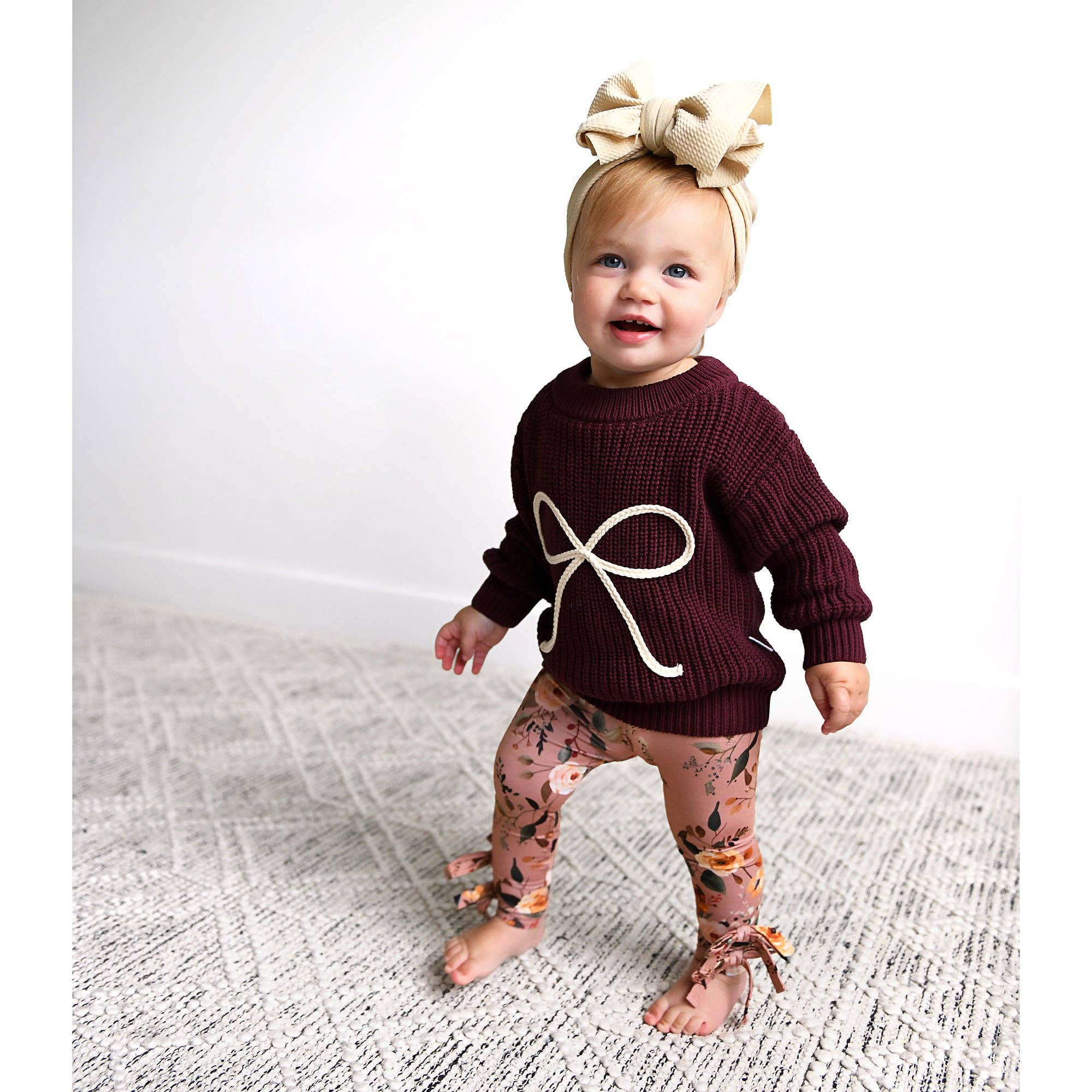 Bow Knitted Sweater | Maroon
