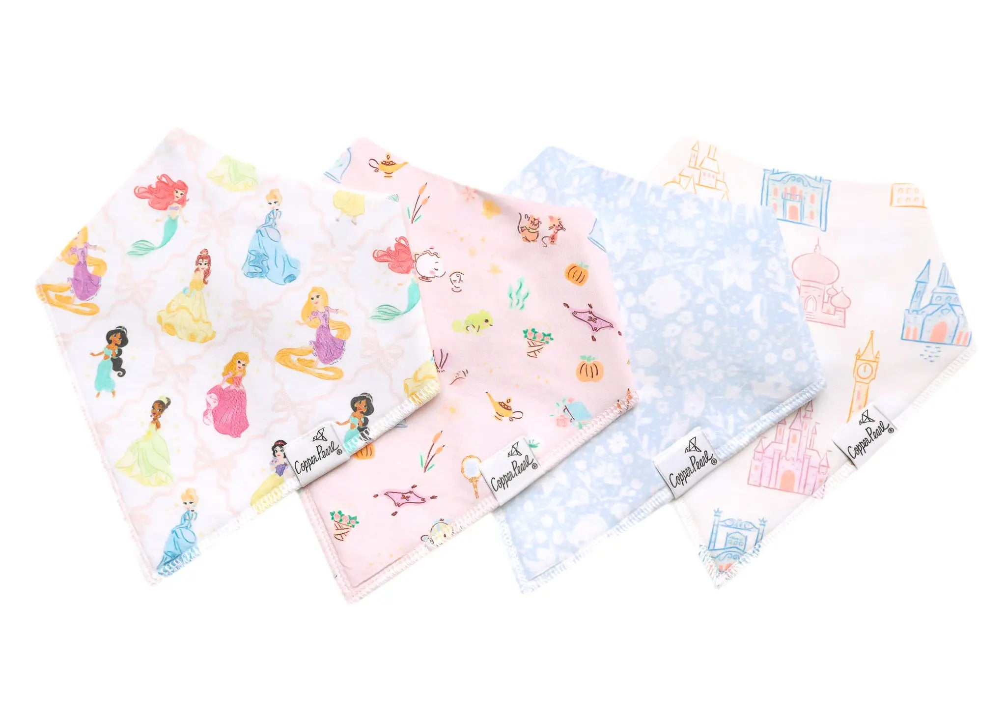 Copper Pearl Disney Princess Bandana Bib Set (4-Pack)
