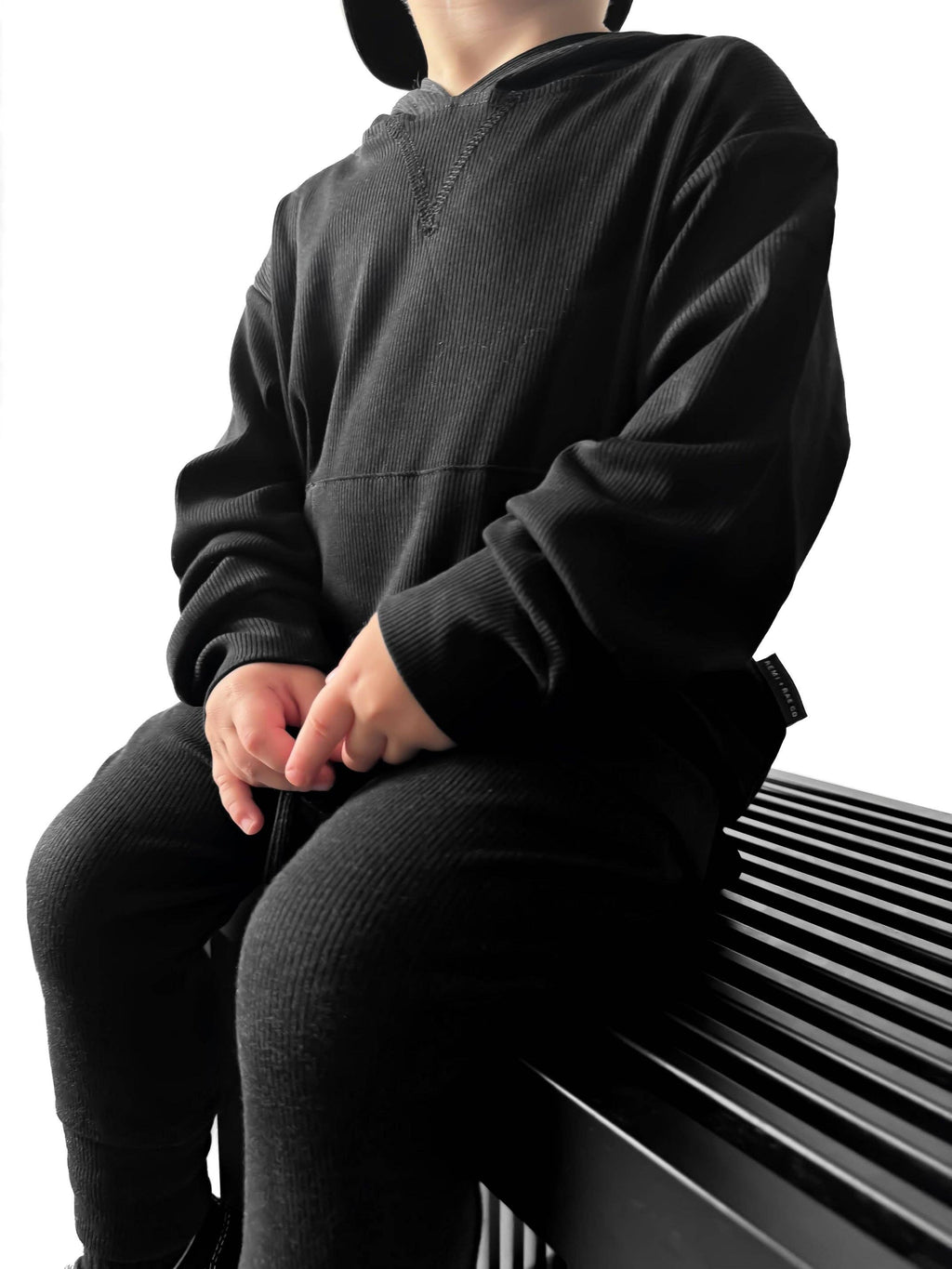 BAMBOO RIBBED HOODIE | BLACK