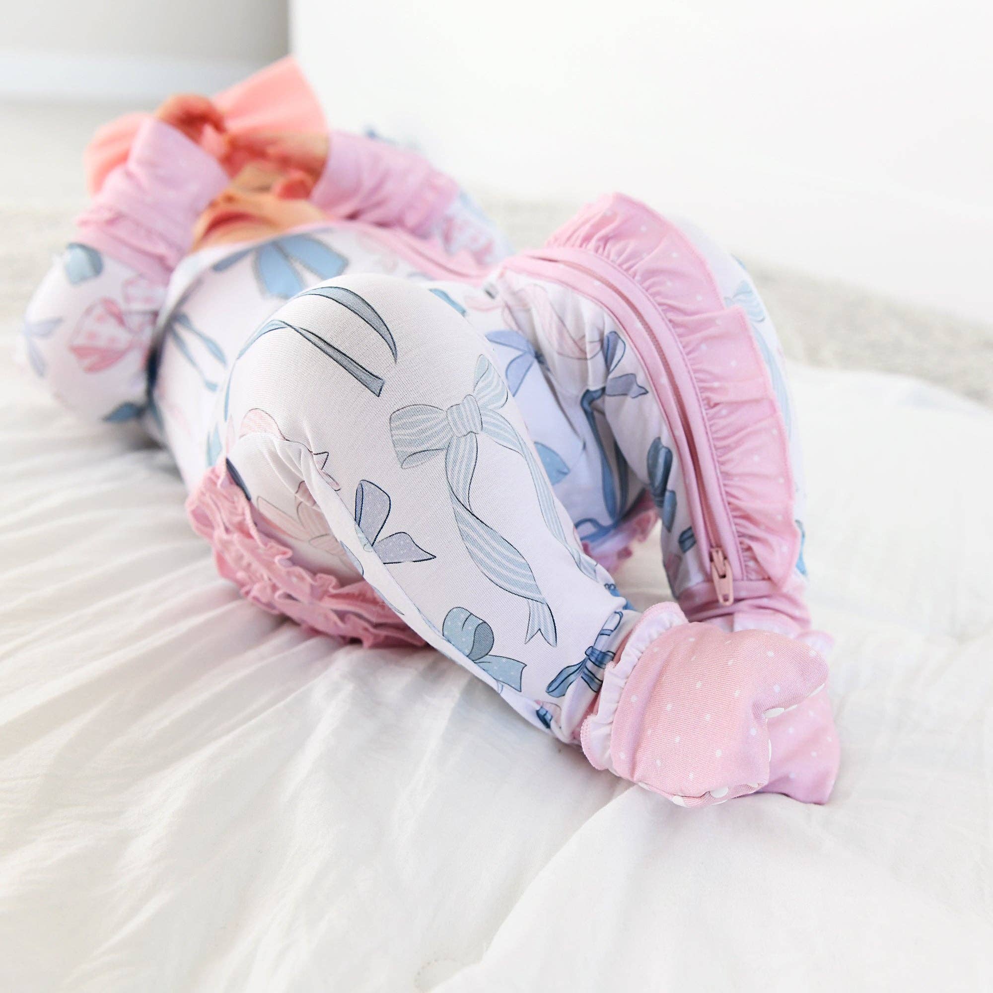 Samantha Bows Ruffle Zip Sleeper