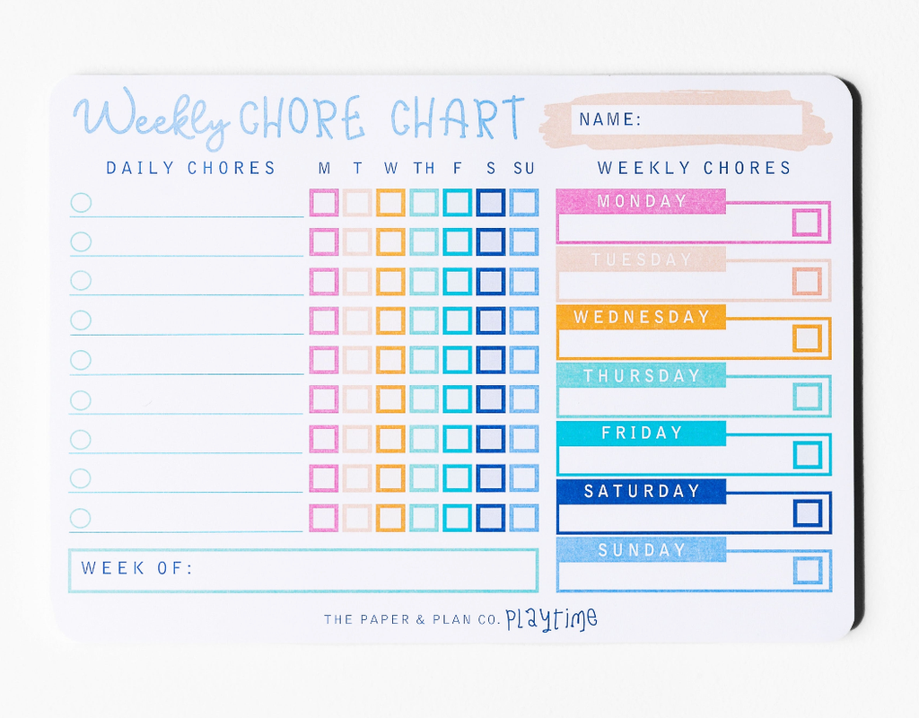 Weekly Chore Chart Playtime Pad®  