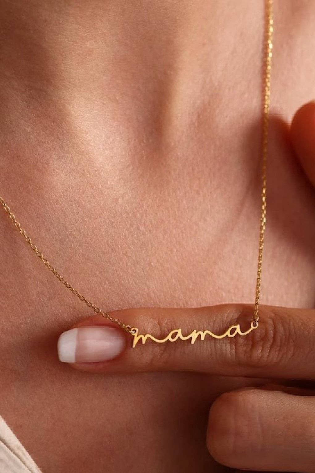 Stainless Steel Mama Necklace | 18K Gold Plated Waterproof
