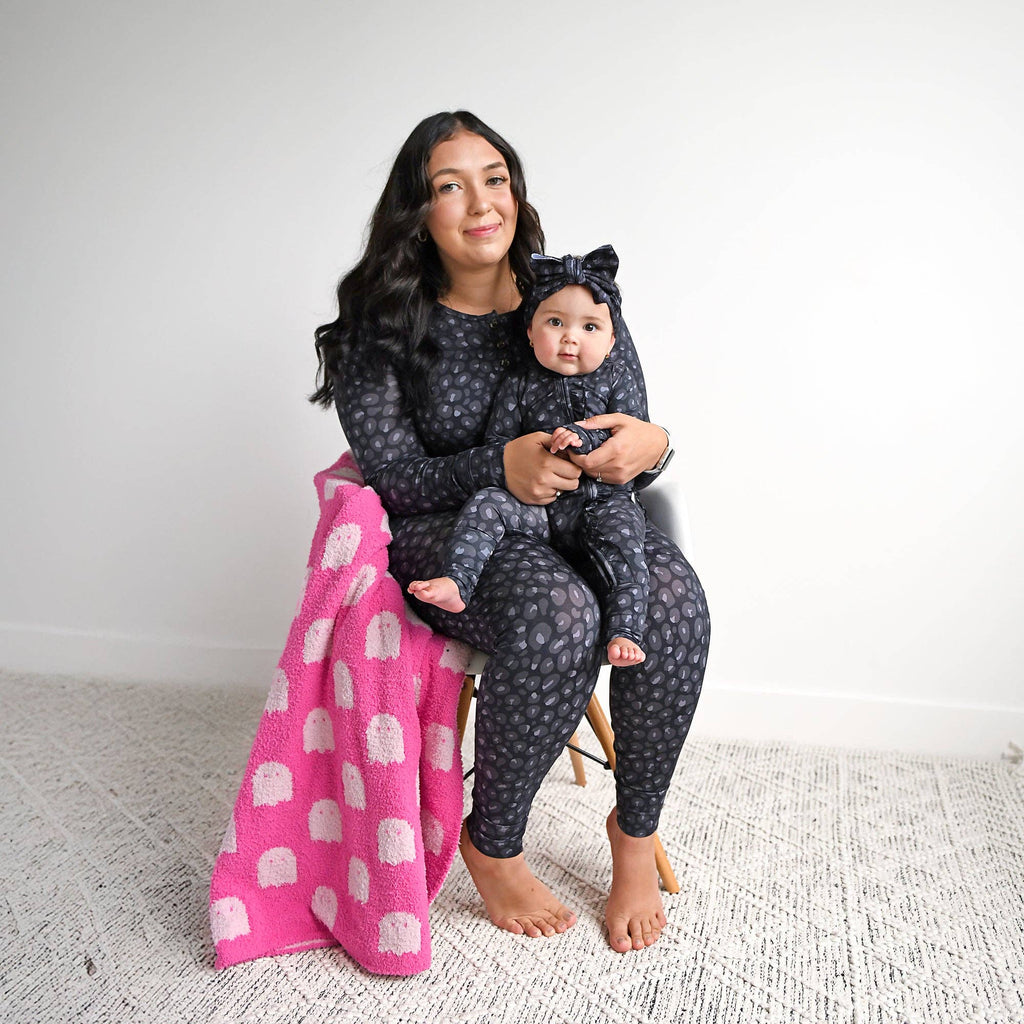 Ash Black Leopard Ruffle Zip Sleeper