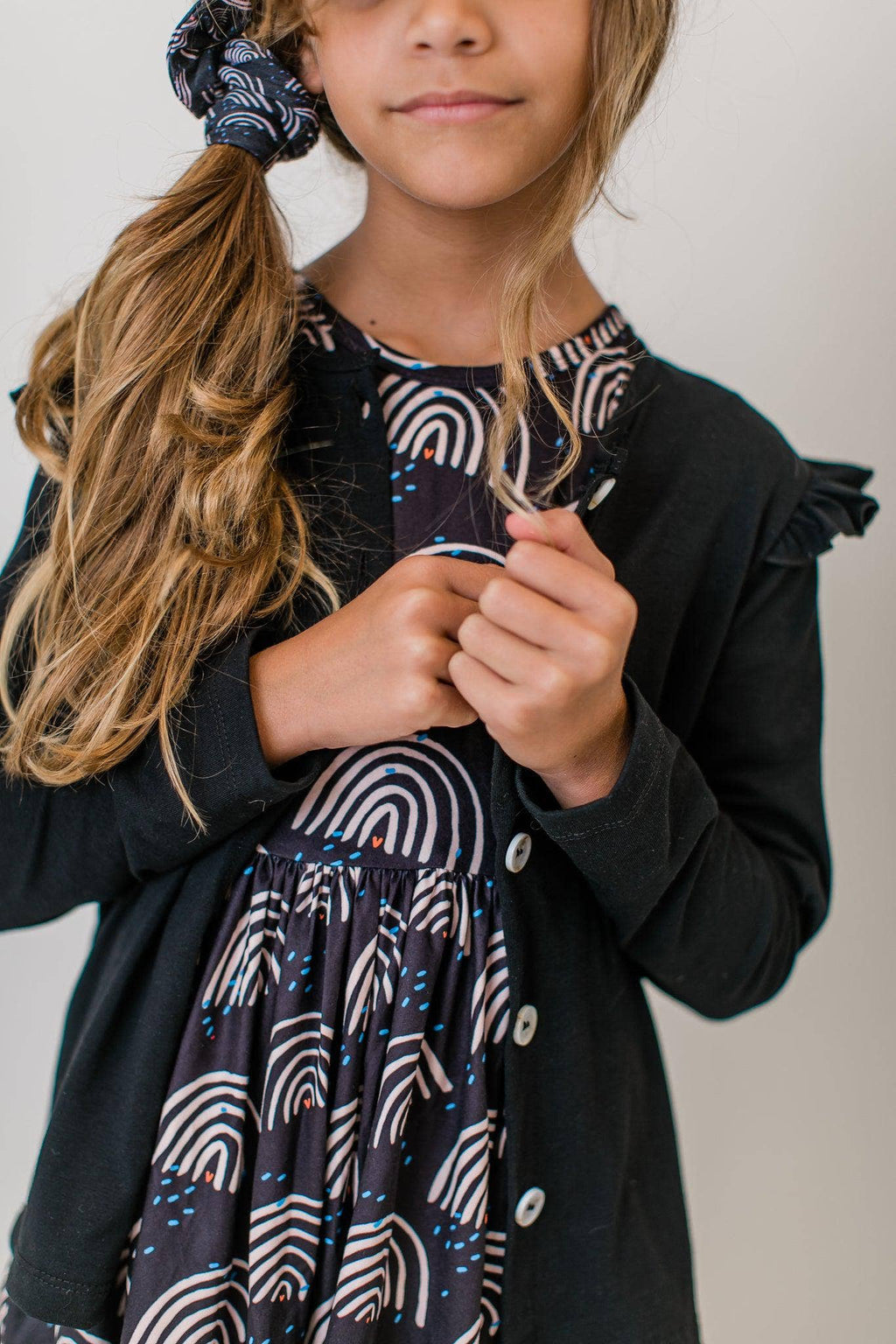 Ruffle Cardigan | Black
