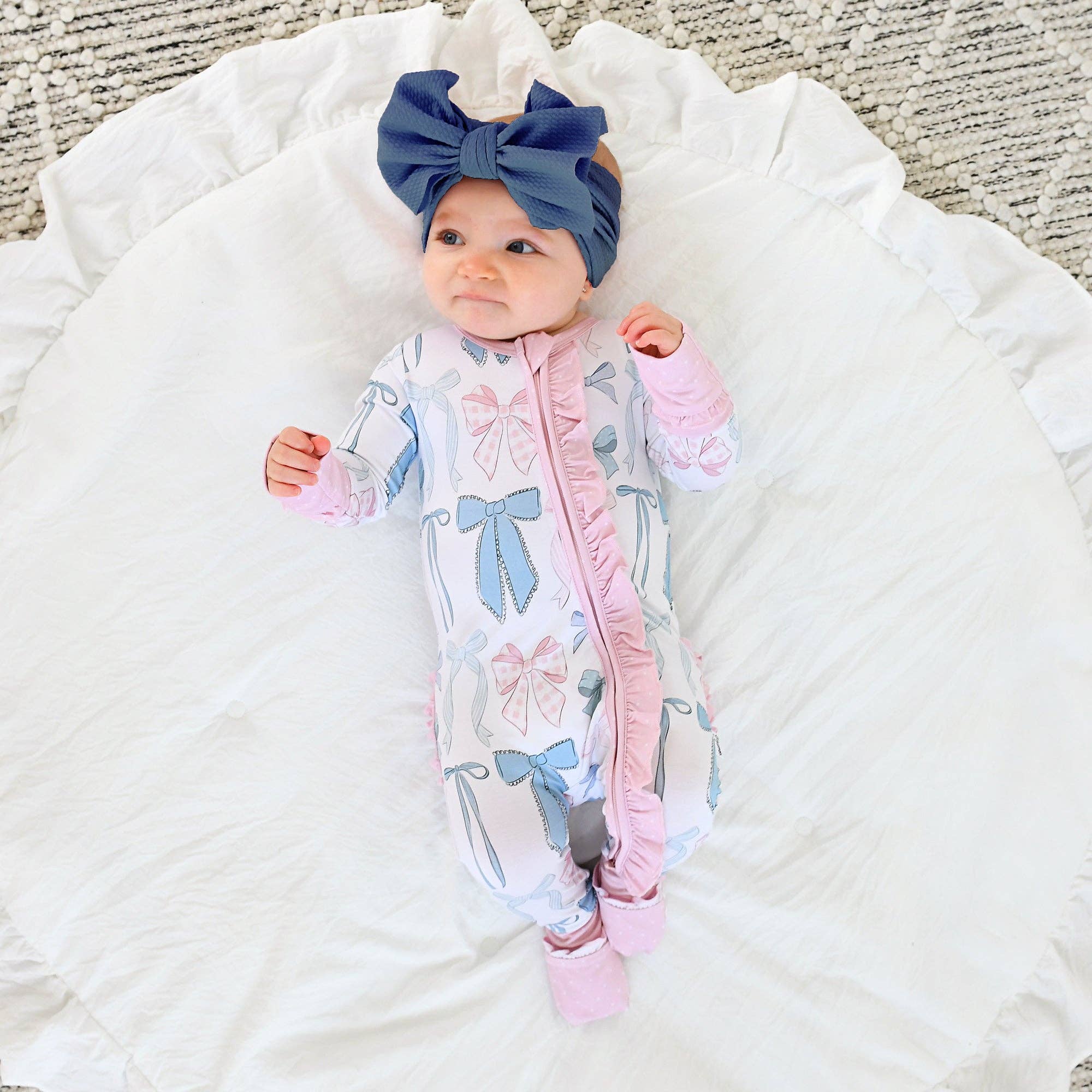 Samantha Bows Ruffle Zip Sleeper