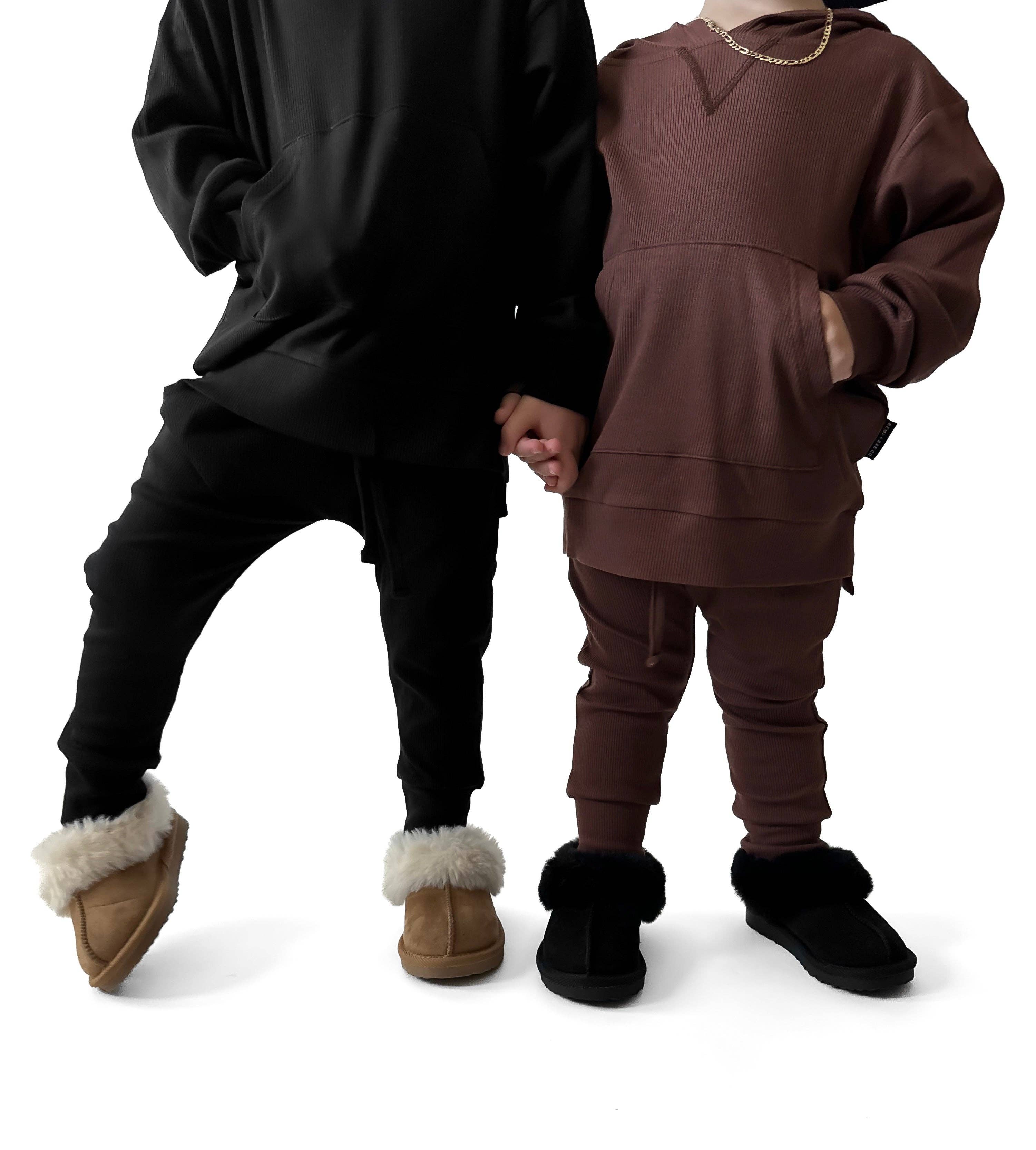 BAMBOO RIBBED JOGGERS | COCOA