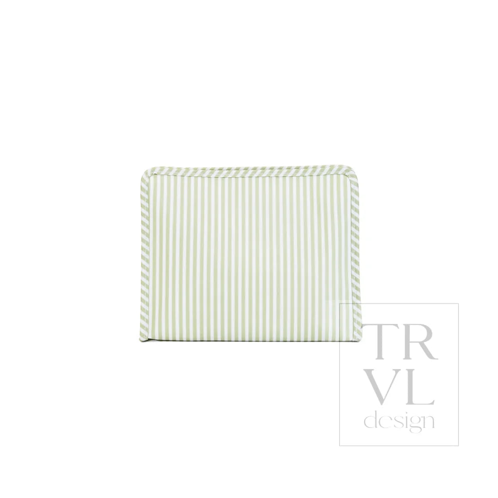 Large Zip Pouch | Sage Stripe