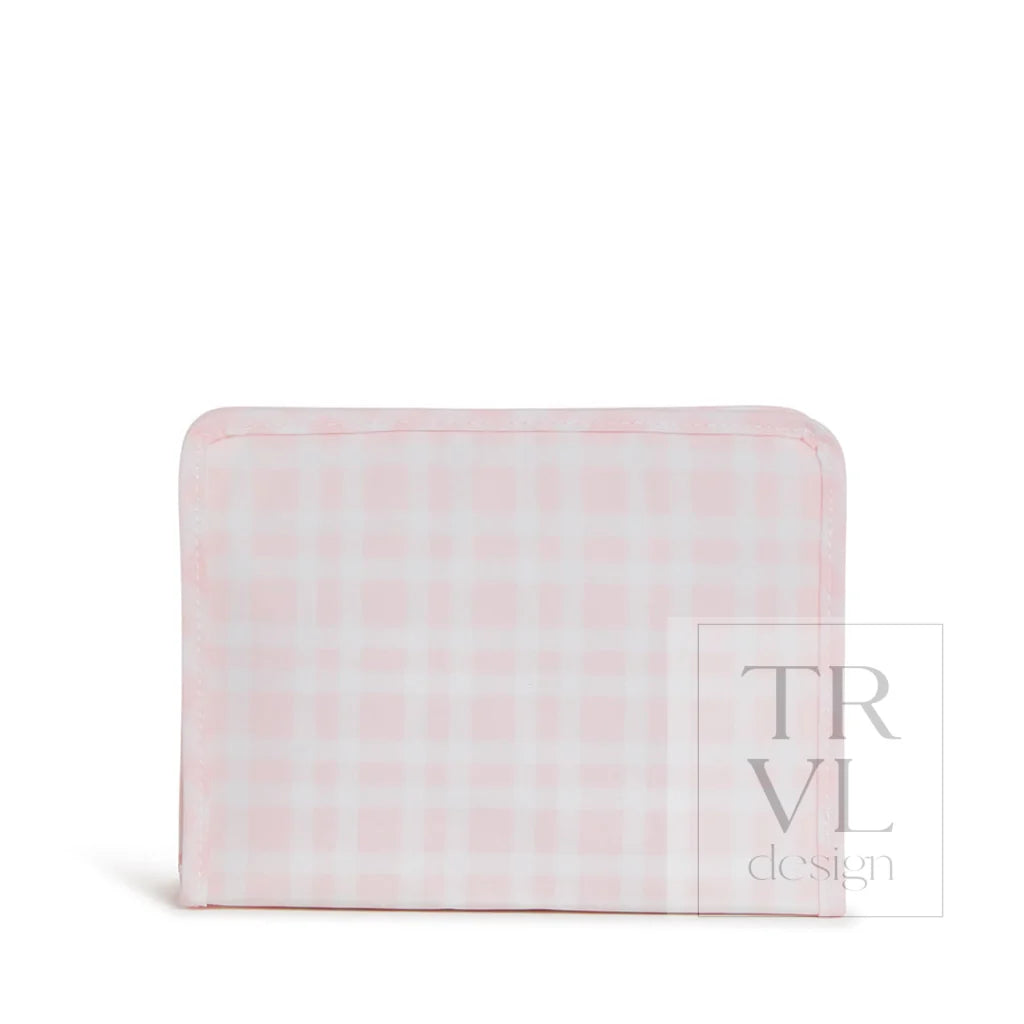 Medium Zip Pouch | Pink Plaid