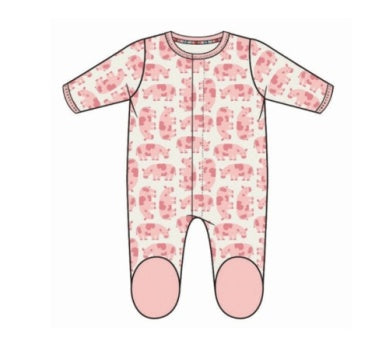 Magnetic Me | Organic Cotton Footie Pink Cow